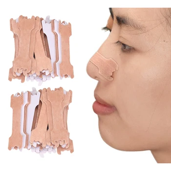 200pcs Textílie Jednorazové Dýchanie Nosové Pásiky Nálepky Podložky zdurenie Nosovej sliznice