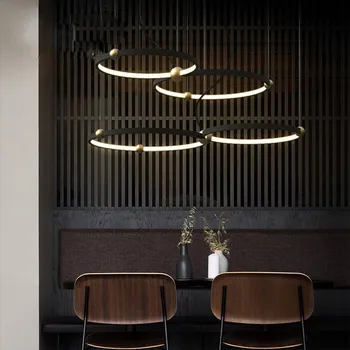 Priemyselné vietor Železný kruh led luster Nordic moderné tvorivé osobnosti bar kávy reštaurácia kolo krúžok luster