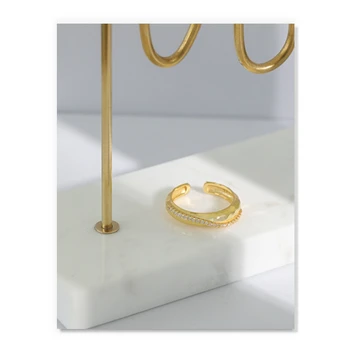 S'STEEL Zirkón Prstene Pre Ženy 925 Sterling Silver Minimalistický kórejský Dizajnér Vyhlásenie Otvorenie Krúžku Anillos De Mujer Šperky