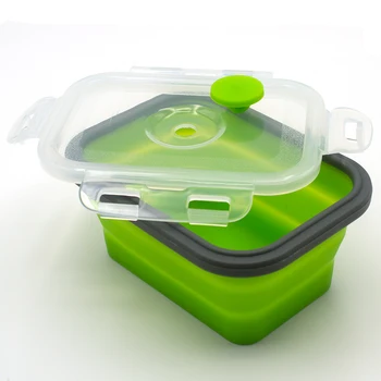 1PCS Silikónové Lunch Box Prenosný Misy Farebné Skladacie Potravín Kontajner Lunchbox 350/500/800/1200ml Eco-Friendly