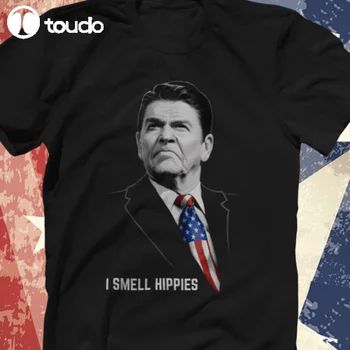 Cítim Hippies Zábavné Ronald Reagan Predseda Volebnej Ženy Muži Čierne Tričko