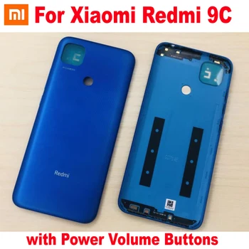 Najlepšia Pôvodná Batéria Zadný Kryt Bývanie Pre Xiao Redmi 9C Dvere, Zadné Prípade Napájania Tlačidlá na nastavenie Hlasitosti Telefónu Veko Shell Časti