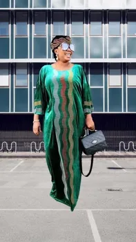 Africké Dashiki Šaty Lištovanie Abaya Hidžáb Bat Voľné Moslimských Bazin Dizajn Dlho Maxi Šaty, Šaty Riche Sexy Lady Fairy Sny