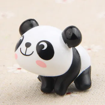 8 ks/set panda akčné obrázok hračky cartoon zvierat roztomilý malý panda bábika mini dekoračné bábiky Emotikon Model Diy terénne úpravy