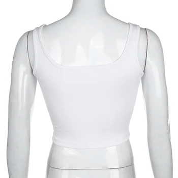 SUCHCUTE Motýľ Výšivky Žena T-Tričko bez Rukávov Lete Roku 2020 Bežné Wild White Tee Streetwear Ženy Strany Oblečenie