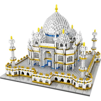 3950Pcs Hračky pre Deti Tvorca Mini Bloky svetoznámej Architektúry Taj Mahal 3D Model Budovy Blokov Vzdelávacie Tehly Dary