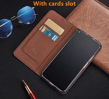 Prírodné kožené peňaženky telefón prípade karty vrecko, puzdro na Umidigi Bison/Umidigi A9 Pro/Umidigi A7 Pro flip cover magnetické coque