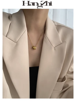 HANGZHI 2020 Nové Nepravidelný Tri-krúžok Prívesok Clavicle Reťazca Náhrdelník Zlatá Farba Krátke Náhrdelníky Pre Ženy Strany Šperky