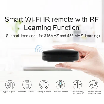 WiFi RF+IR Univerzálny Diaľkový ovládač RF Spotrebiče Tuya/Smart Život Aplikácie Hlasové Ovládanie Práce S Alexa Domovská stránka Google
