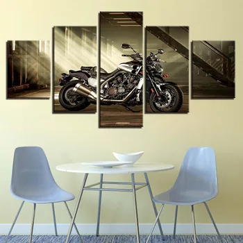 Modulárny Obrázky HD Vytlačí Domova 5 Kusov Posteli Pozadí Wall Art Motocykel Plátno Maliarske Diela Tvorivé Plagát