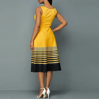Letné Šaty Žien 2020 Vintage Elegantné, Sexy bez Rukávov plesové Šaty, Šaty Bežné Plus Veľkosť Slim Prekladané Dlho Party Šaty 5XL
