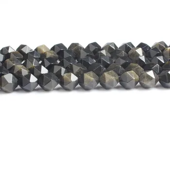 LanLi Zlata kamene Obsidián korálky 4 mm do 12 mm prírodný kameň korálky voľné guľôčok pre šperky, takže strand 15 palcov veľkoobchod !