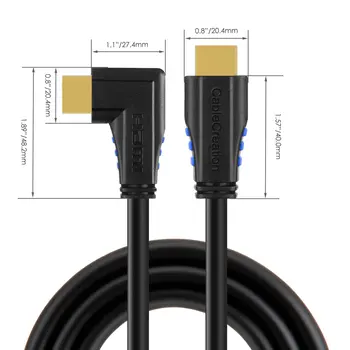 HDMI Kábel, JORINDO Ľavý Uhol 90 Stupňov Vertikálne Ľavej 4K HDMI 2.0 Kábel, Podpora 4K Ultra HD, 3D Video, Audio Return Channel