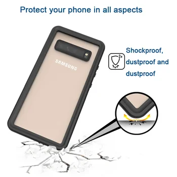 Armor IP68 Vodotesné puzdro Pre Samsung S10 5G Prípade Kryt pre Samsung Galaxy s rezacím zariadením S10 Plus telefón prípade Transparentné IP6 prachotesný Fundas