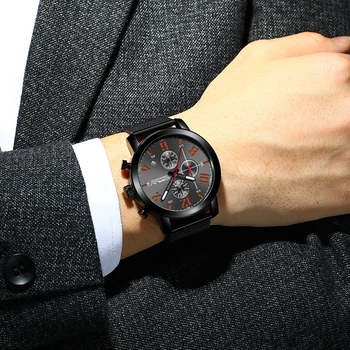 Pánske Hodinky Crrju Top Značky Sledujte Fashion vodotesné hodinky pre mužov Multifunkčné chronograf športové digitálne hodinky, Svetelný