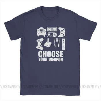 Vyberte Vaša Zbraň Hráč pánske Tričká Video Herný ovládač Vtipné Tričká Krátky Rukáv T-Shirts k Narodeninám Oblečenie