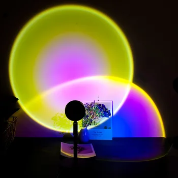 Nočné Svetlo Valentína Darček Atmosféru Svetla Neónový nápis Spálňa Decor USB Rainbow Projektor Led 2021 Miestnosti Dekorácie Svetlá