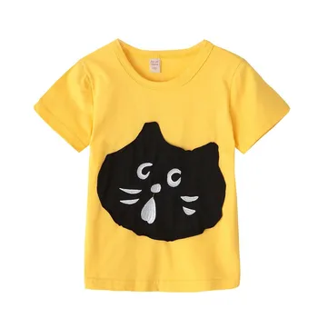 Alice deti oblečenie tlač roztomilý kreslený cat t-shirt + kockované nohavice 2KS sada pre 1-4 ročné staré baby boy dievčatá