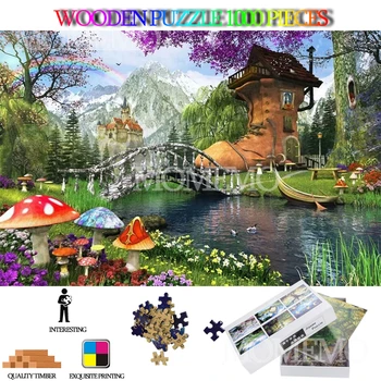 Topánky Dom Skladačka Puzzle 1000 Kusov Jemné Drevené Skladačky Puzzle, Hračky pre Dospelých, Deti s Vysokým Rozlíšením DIY Montáž Puzzle Hry