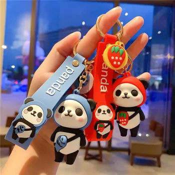 2020 Lete Červená Panda Ovocie Keychains Tvorivé Fľaša prívesok na Mužov A Žien Auto Tašky Prívesok Príslušenstvo Krúžok na kľúče