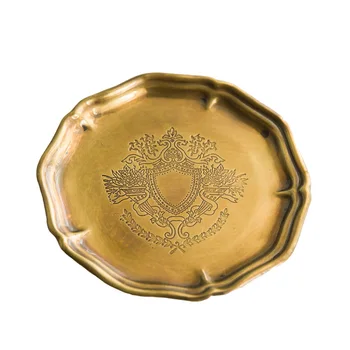 JINSERTA Antique Brass Skladovanie Zásobník Retro Čaj Káva Doska Luxusné Zlaté Izolácie Non-slip Dráha Ploche Dekoratívne Zásobník