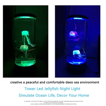 Medúzy LED Nočné Svetlo pre Childen Nightlamp USB Akvárium Medúzy Výzdoba Stola Čítanie pre Deti Farebné Nočné Lampy, Domov
