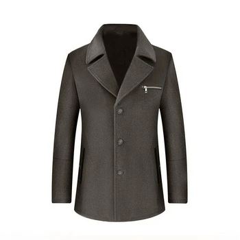 V zime kvalitné vlnené bunda pánska móda Business zahustiť zákopy srsti Mužov bežné kabát Klasické mužov kabát 6 farieb