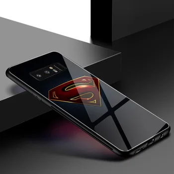 Pre Samsung S10 Prípade Superman Pevného Späť Tvrdené Sklo puzdro pre Samsung Galaxy Note 8 9 10 20 pro S8 S9 Plus S10 S20 plus S10e