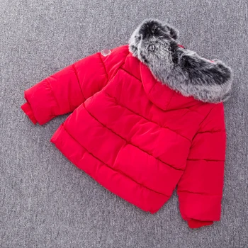 Chlapci zimný kabát 1-7 rokov detí parkas kapucňou farbou Ruky zastrčené bavlna kabát batoľa dievča, zimný kabát unisex