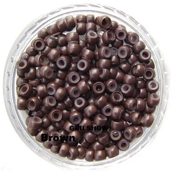 1bag medi micro ring 3.0 mm nano krúžok silikónové krimpovacie korálky pre nano predlžovanie vlasov Hnedá,200pcs/veľa