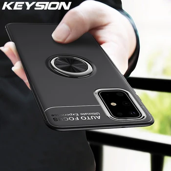 KEYSION Krúžok Telefón puzdro pre Samsung S20 Ultra S10 Poznámka 10 Plus Shockproof Silikónový Kryt pre A51 A71 A81 A91 A70S A50 A30 M30S