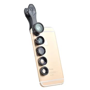 APEXEL 5in 1 Objektív Auta Rybie Oko širokouhlý Makro Teleobjektív 2X CPL Klip telefón objektív pre iPhone 6 7 xiao mobilné telefóny DG5