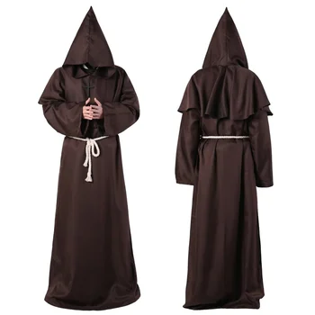 Sprievodca Cosplay Halloween Kostýmy Pre Dospelých, Ženy, Muži Stredovekého Mnícha Mních Rúcho Kňaza Kostým Dávnych Oblečenie Christian Oblek