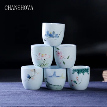 CHANSHOVA 80-150 ml Viac Modelov Tradičnej Čínskej Štýl Handpainted Keramické Teacup Čína Porcelánu Malé Čajové Šálky H132