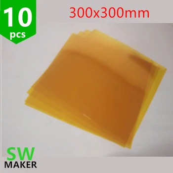 SWMAKER 10pcs Reprap 3D Tlač 300*300 mm Štvorcových Polyimidové Pásky Stavať Povrchu stavať pásky list pre 3D tlačiarne