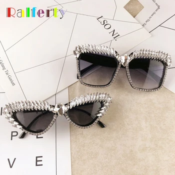 Ralferty Luxusné, Ručne vyrábané Crystal slnečné Okuliare Ženy Dizajn Bling Drahokamu Slnečné Okuliare UV400 Povlak Okuliare Ženské Odtiene G1909