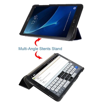 MTT PU Kožené puzdro Pre Samsung Galaxy Tab A A6 10.1 palcový SM-T580 T585 Tri-Fold Flip Stojí Šikovný Tablet Kryt Ochranný funda