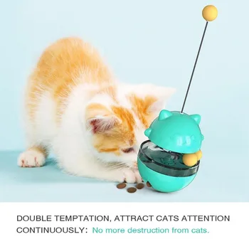 Interaktívne Psa Cat Hračka Tumbler Úniku Potravín Loptu S Provokujúcej Prútik Sledovania Spinning Ball Puzzle Hračka Školenia Pet Produktov