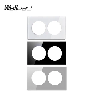 Wallpad L6 Dvojité 2 Gang Biela Čierna Šedá Sklo Krištáľ Rám 3x6 Doska Pre L6 DIY Wall Light Switch Modulárne Zásuvky Prispôsobiť