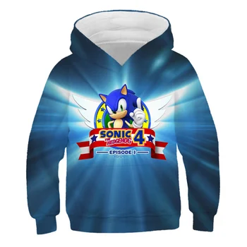 Chlapci a dievčatá hot kúpiť hry beží ježko Sonic 3D fashion comics mikina deti karikatúra tlače oblečenie, sveter s kapucňou,