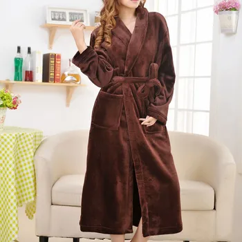 Sleepwear Flanelové Ženy Župan Kimono Šaty Bežné Domáce Oblečenie Odev Teplé Nightdress 2021 Nové Oblečenie Pre Voľný Čas Intímne Spodná Bielizeň