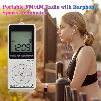 Prenosné FM / AM Rádio, LCD Displej Rádio Konferencie Prijímač s Slúchadlo Športové Peeter