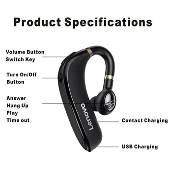 2020 Nový Lenovo HX106 Bluetooth 5.0 headset, Handsfree Slúchadlá Bezdrôtové Slúchadlá Slúchadlá Slúchadlo S HD Mikrofón Pre iPhone xiao