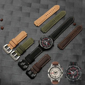 Originálne kožené watchband 24*16 mm pre Hamilton značku hodiniek popruhy čierna, hnedá, khaki s nerezovou sponou