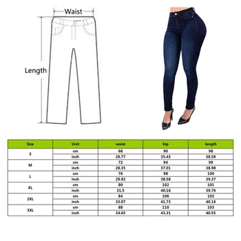 Ženy Vysoký V Strede Zúžený Skinny Džínsov Úsek Slim Nohavice Teľa Dĺžky Džínsy Bežné Tlačidlo Office Lady Nohavice Plus Veľkosť
