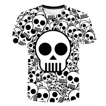 2020 detské chlapčenské oblečenie, Nové Letné Lebka Krátky Rukáv T-shirt 3D Bežné deti t Tričko Priedušná zábavné Streetwear 4-14years