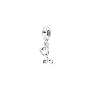 2020 Nový, Originálny 925 Sterling Silver Korálky Láska Stetoskop Kúzlo Nosenie Náramku Náramok DIY Ženy Šperky