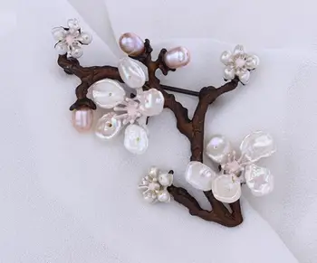 CSxjd Vintage Peach blossom Cherry kvetina náhrdelník Vysoko kvalitného Kovu, medi Prírodné perlový náhrdelník dámske luxusné šperky