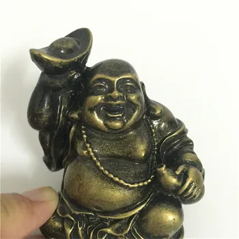 Bronzová Farba Smeje Sochu Budhu Čínsky Bohatý Socha Figúrky Remesiel Pre Domáce Záhradné Dekorácie Sôch Budhu