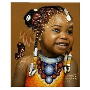 5d Diy Diamond Výšivky Afriky Butterfly Girl Mozaiky diamond maľby plné námestie/kolo cross stitch Vzor umenie domova